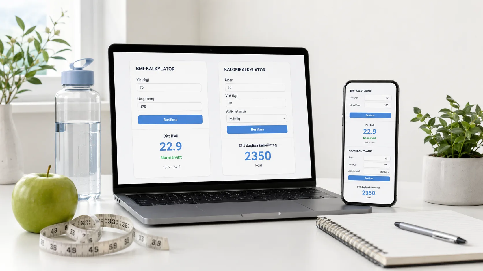 BMI kalkylator och kalorikalkylator för hälsa online