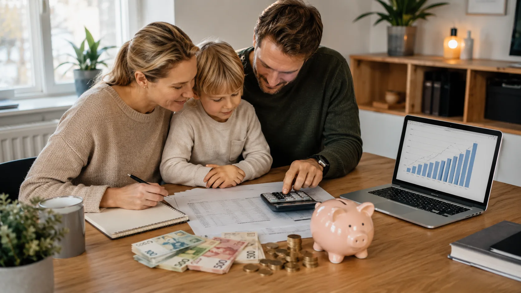 familjebudget och uträkning av avkastning på 20 år